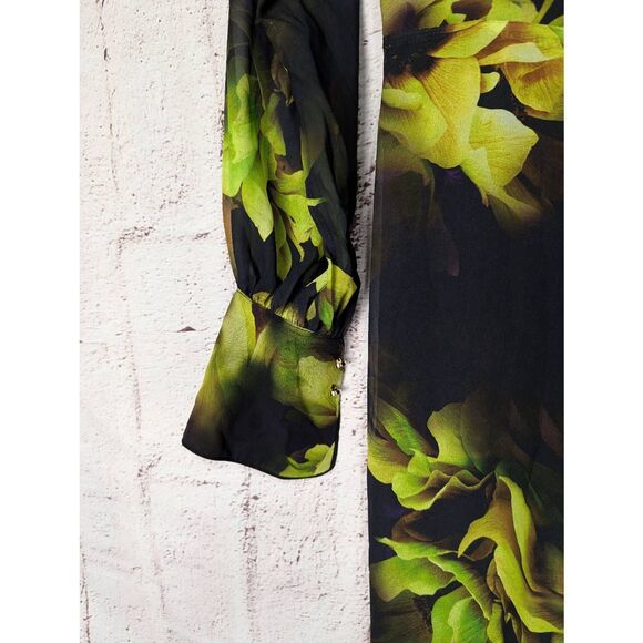 Karen Millen Floral‎ Printed Georgette Woven Maxi Dress size 0 NWT - Picture 3 of 14